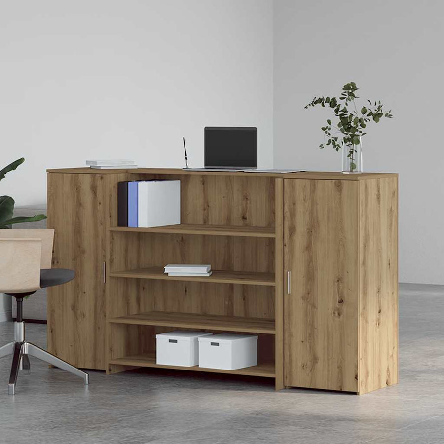 Receptiebalie 180X50X103,5Cm Bewerkt Hout Artisanaal Eikenkleur