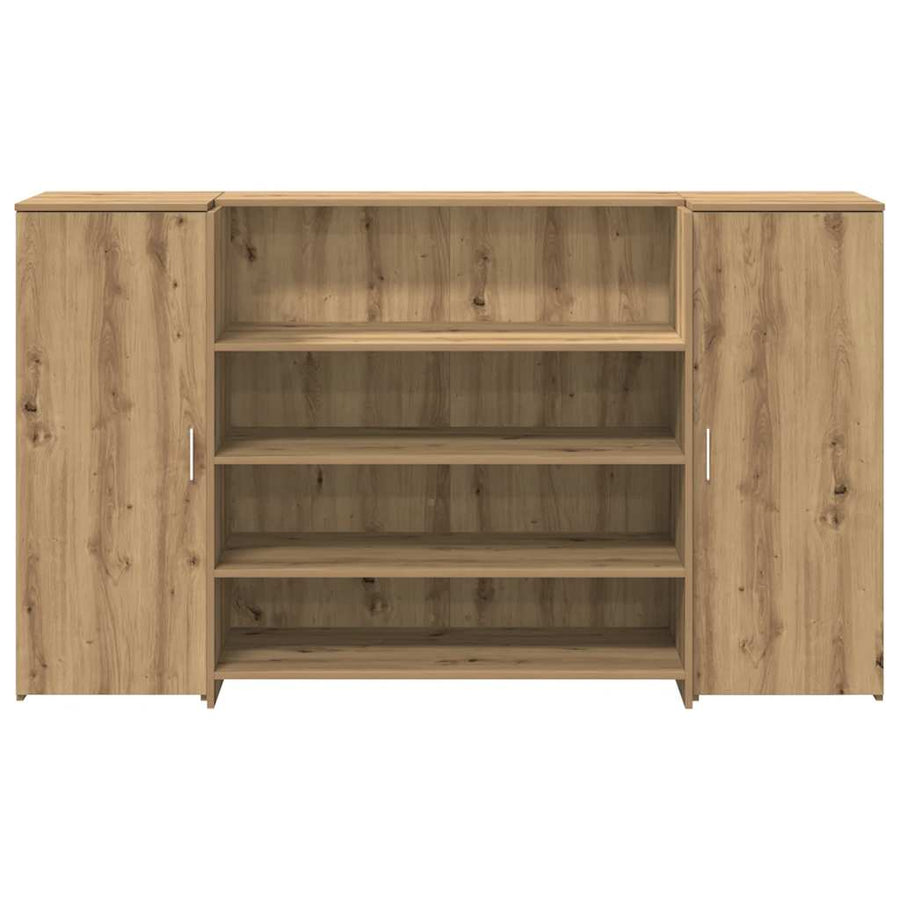 Receptiebalie 180X50X103,5Cm Bewerkt Hout Artisanaal Eikenkleur