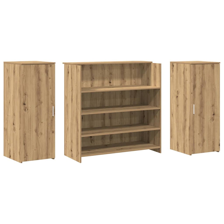 Receptiebalie 180X50X103,5Cm Bewerkt Hout Artisanaal Eikenkleur