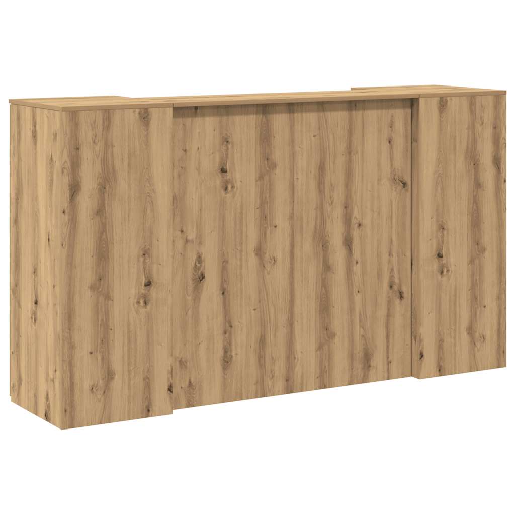 Receptiebalie 180X50X103,5Cm Bewerkt Hout Artisanaal Eikenkleur