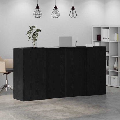 Receptiebalie zwart eiken 200x50x103,5 cm bewerkt hout