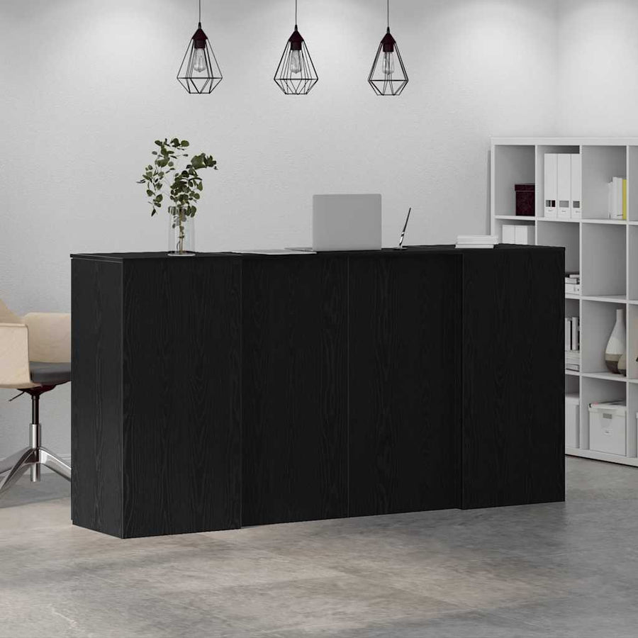 Receptiebalie zwart eiken 200x50x103,5 cm bewerkt hout