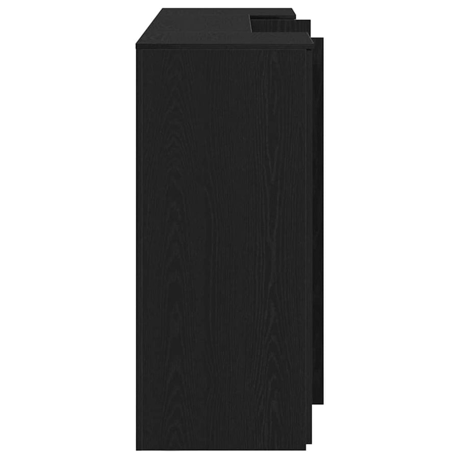 Receptiebalie zwart eiken 200x50x103,5 cm bewerkt hout