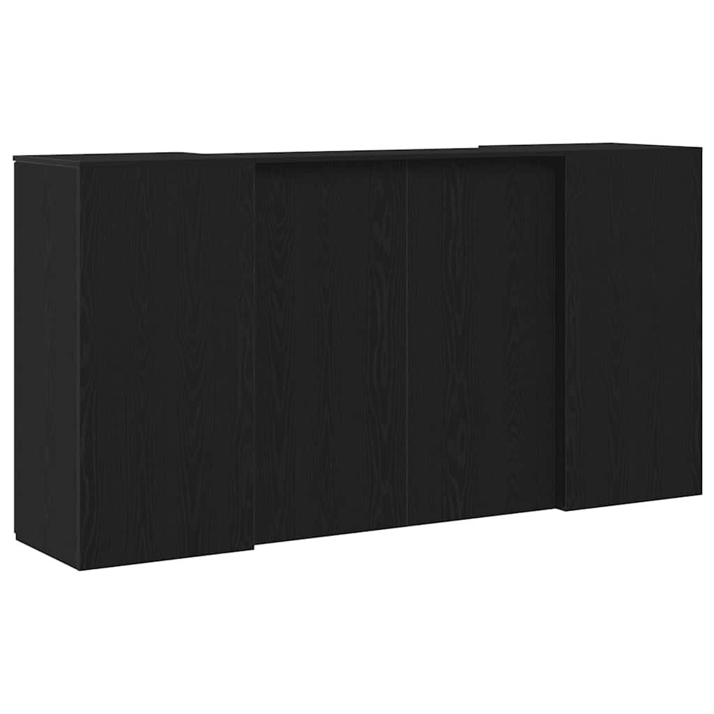 Receptiebalie zwart eiken 200x50x103,5 cm bewerkt hout