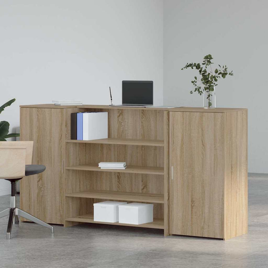 Receptiebalie 200X50X103,5 Cm Bewerkt Hout Kleurig 200 x 50 x 103.5 cm Sonoma eiken