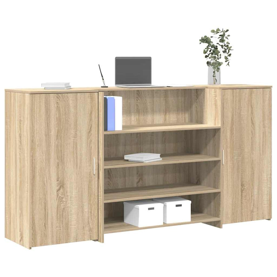 Receptiebalie 200X50X103,5 Cm Bewerkt Hout Kleurig 200 x 50 x 103.5 cm Sonoma eiken