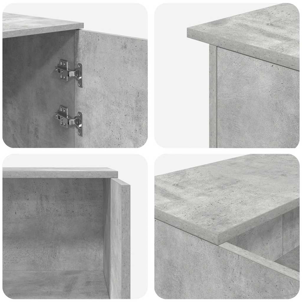 Receptiebalie 200x50x103,5 cm bewerkt hout betongrijs