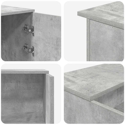 Receptiebalie 200x50x103,5 cm bewerkt hout betongrijs