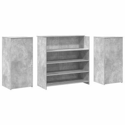 Receptiebalie 200x50x103,5 cm bewerkt hout betongrijs