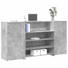 Reception desk 200x50x103.5 cm engineered wood concrete grey