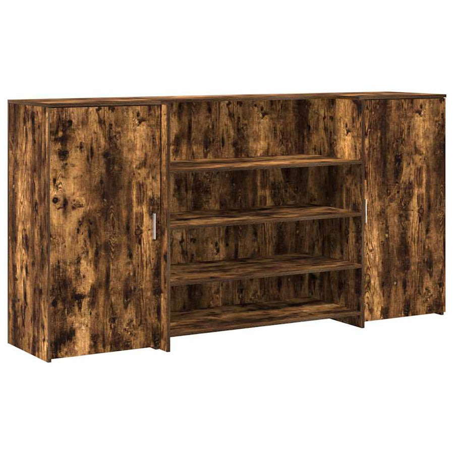 Receptiebalie 200x50x103,5 cm bewerkt hout gerookt eikenkleurig