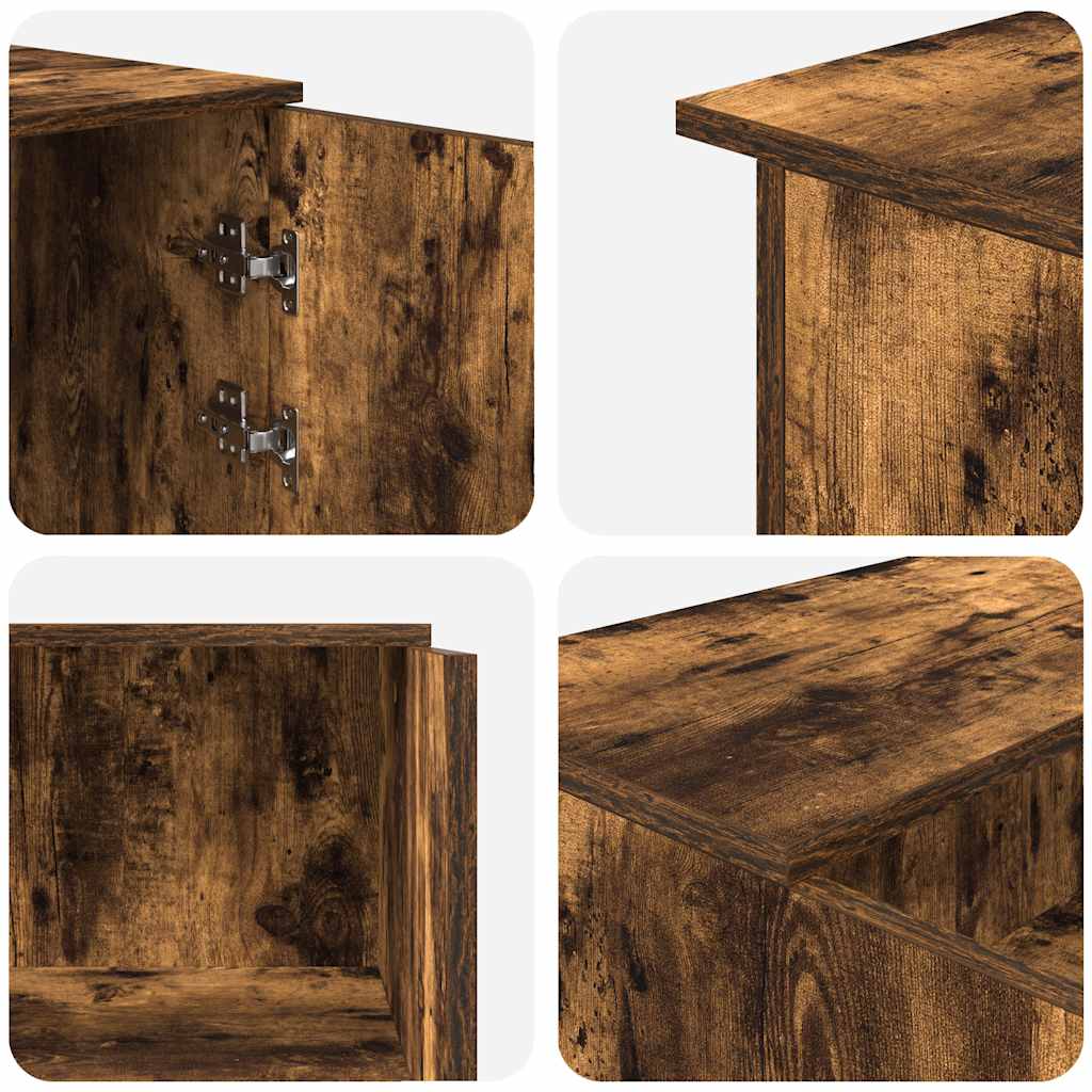 Receptiebalie 200x50x103,5 cm bewerkt hout gerookt eikenkleurig