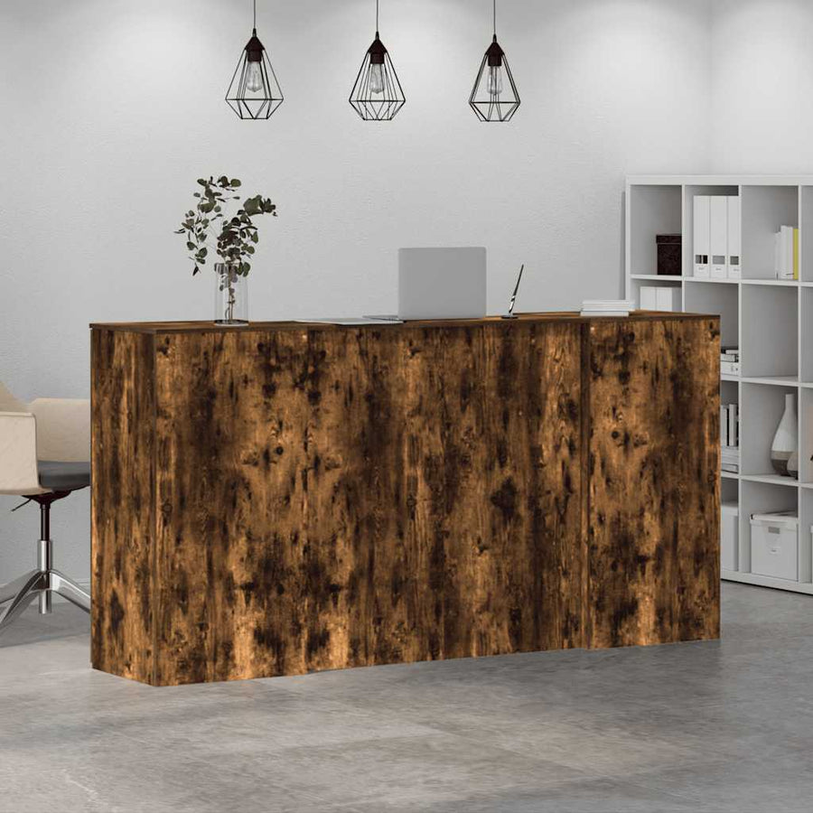 Receptiebalie 200x50x103,5 cm bewerkt hout gerookt eikenkleurig