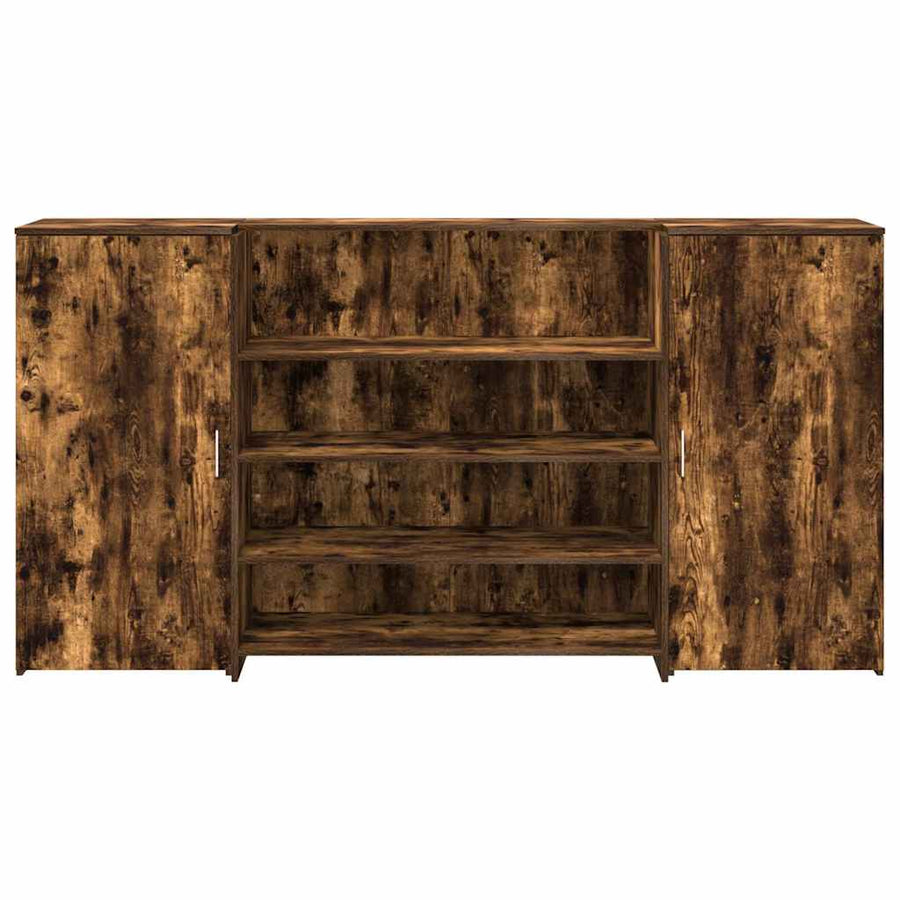 Receptiebalie 200x50x103,5 cm bewerkt hout gerookt eikenkleurig