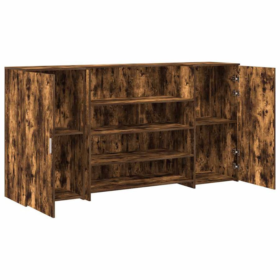 Receptiebalie 200x50x103,5 cm bewerkt hout gerookt eikenkleurig