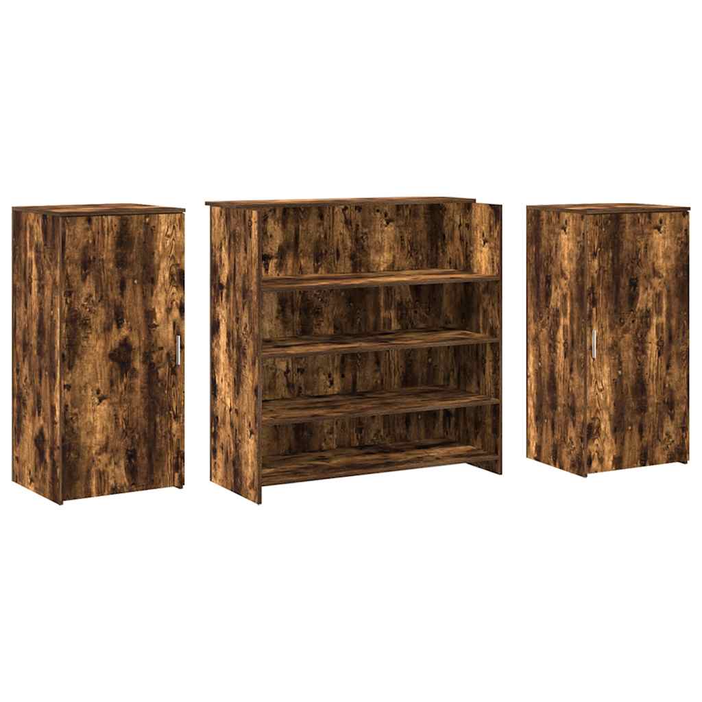 Receptiebalie 200x50x103,5 cm bewerkt hout gerookt eikenkleurig