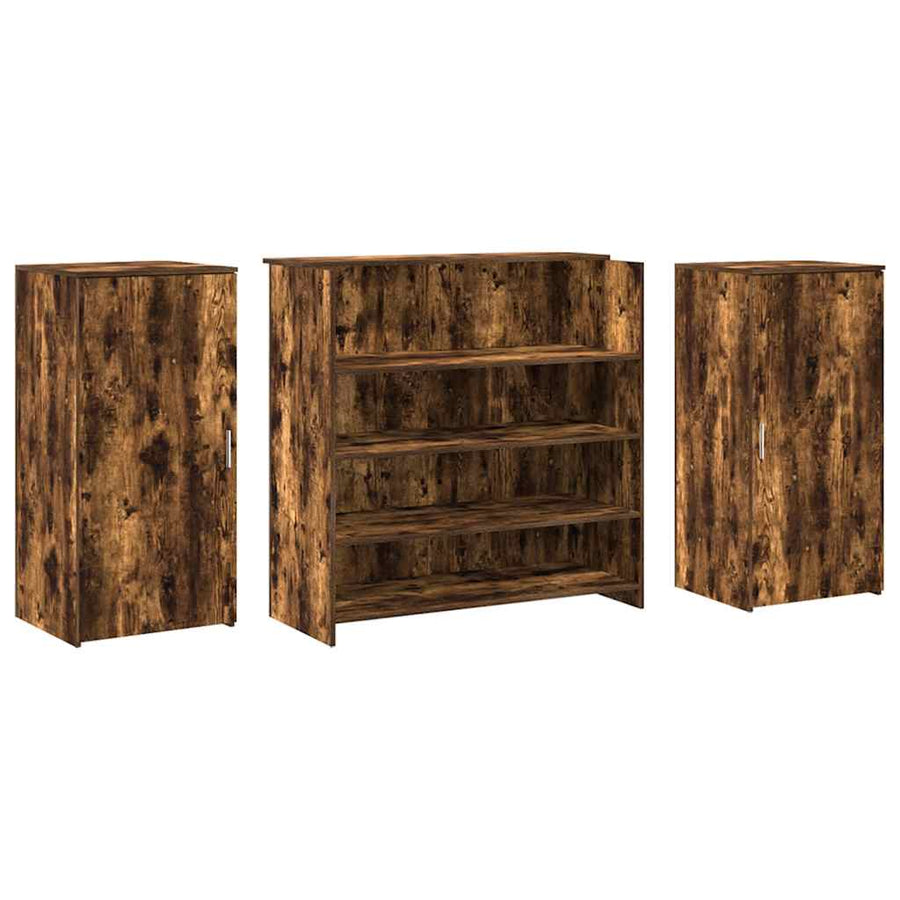 Receptiebalie 200x50x103,5 cm bewerkt hout gerookt eikenkleurig