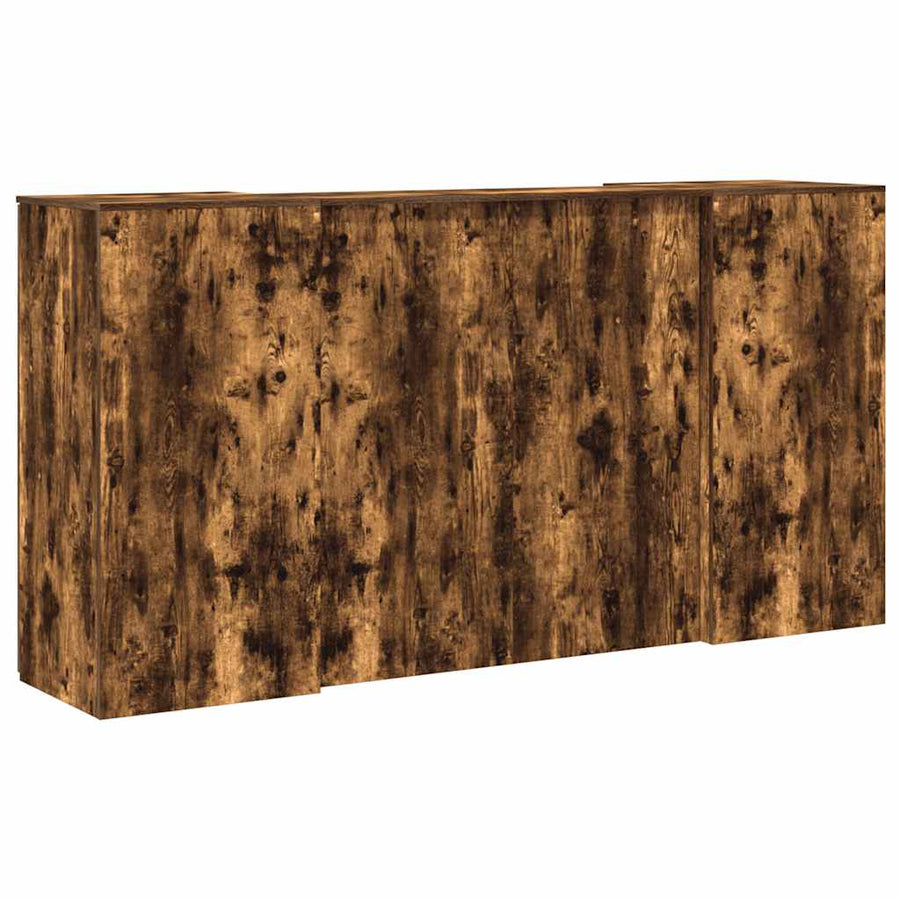 Receptiebalie 200x50x103,5 cm bewerkt hout gerookt eikenkleurig