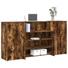 Receptiebalie 200x50x103,5 cm bewerkt hout gerookt eiken