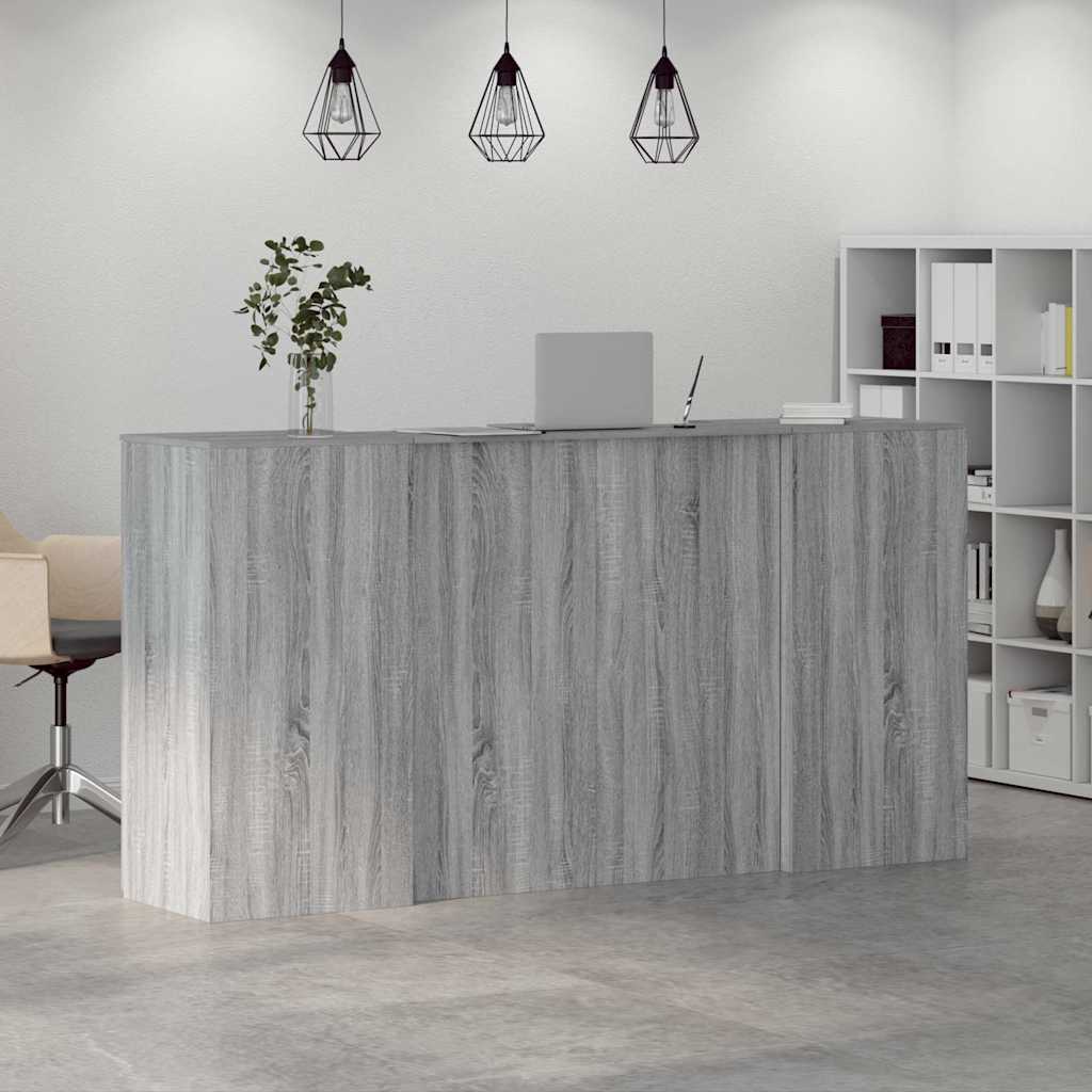 Receptiebalie 200X50X103,5 Cm Bewerkt Hout Eiken 200 x 50 x 103.5 cm Grijs sonoma