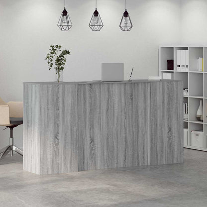 Receptiebalie 200X50X103,5 Cm Bewerkt Hout Eiken 200 x 50 x 103.5 cm Grijs sonoma