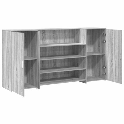 Receptiebalie 200X50X103,5 Cm Bewerkt Hout Eiken 200 x 50 x 103.5 cm Grijs sonoma
