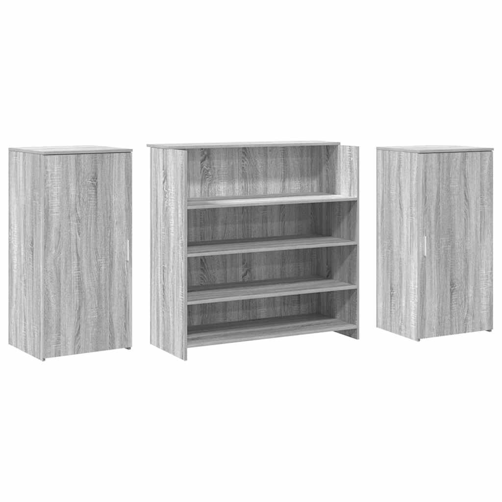 Receptiebalie 200X50X103,5 Cm Bewerkt Hout Eiken 200 x 50 x 103.5 cm Grijs sonoma