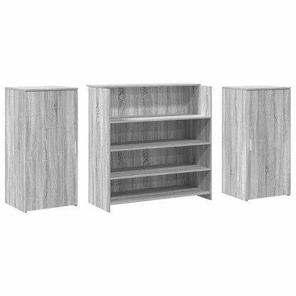 Receptiebalie 200X50X103,5 Cm Bewerkt Hout Eiken 200 x 50 x 103.5 cm Grijs sonoma