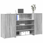 Receptiebalie 200 x 50 x 103,5 cm bewerkt hout grijs sonoma eiken met opbergkasten