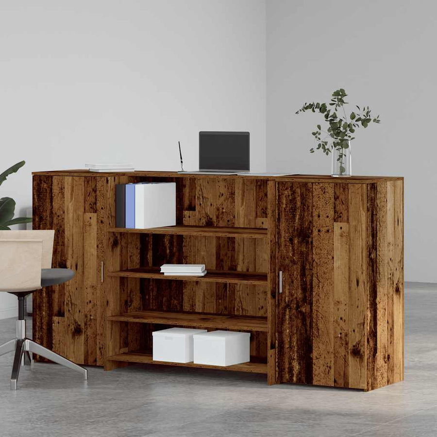 Receptiebalie 200X50X103,5 Cm Bewerkt Hout Kleurig 200 x 50 x 103.5 cm Oud hout