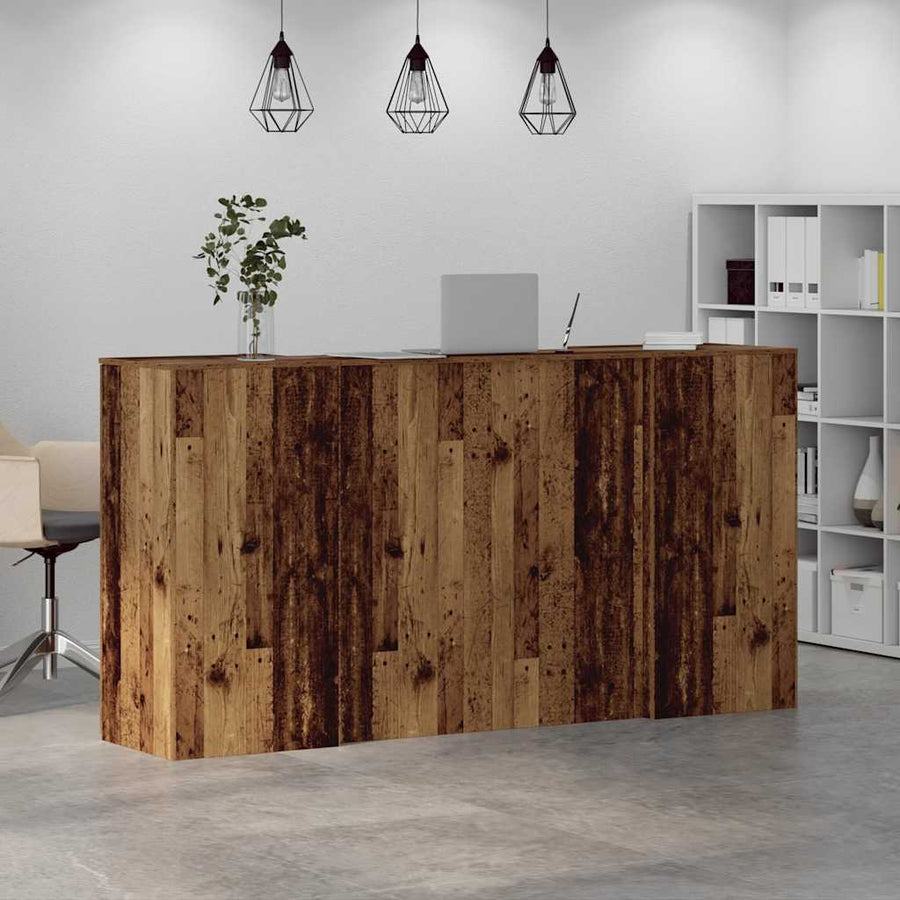 Receptiebalie 200X50X103,5 Cm Bewerkt Hout Kleurig 200 x 50 x 103.5 cm Oud hout