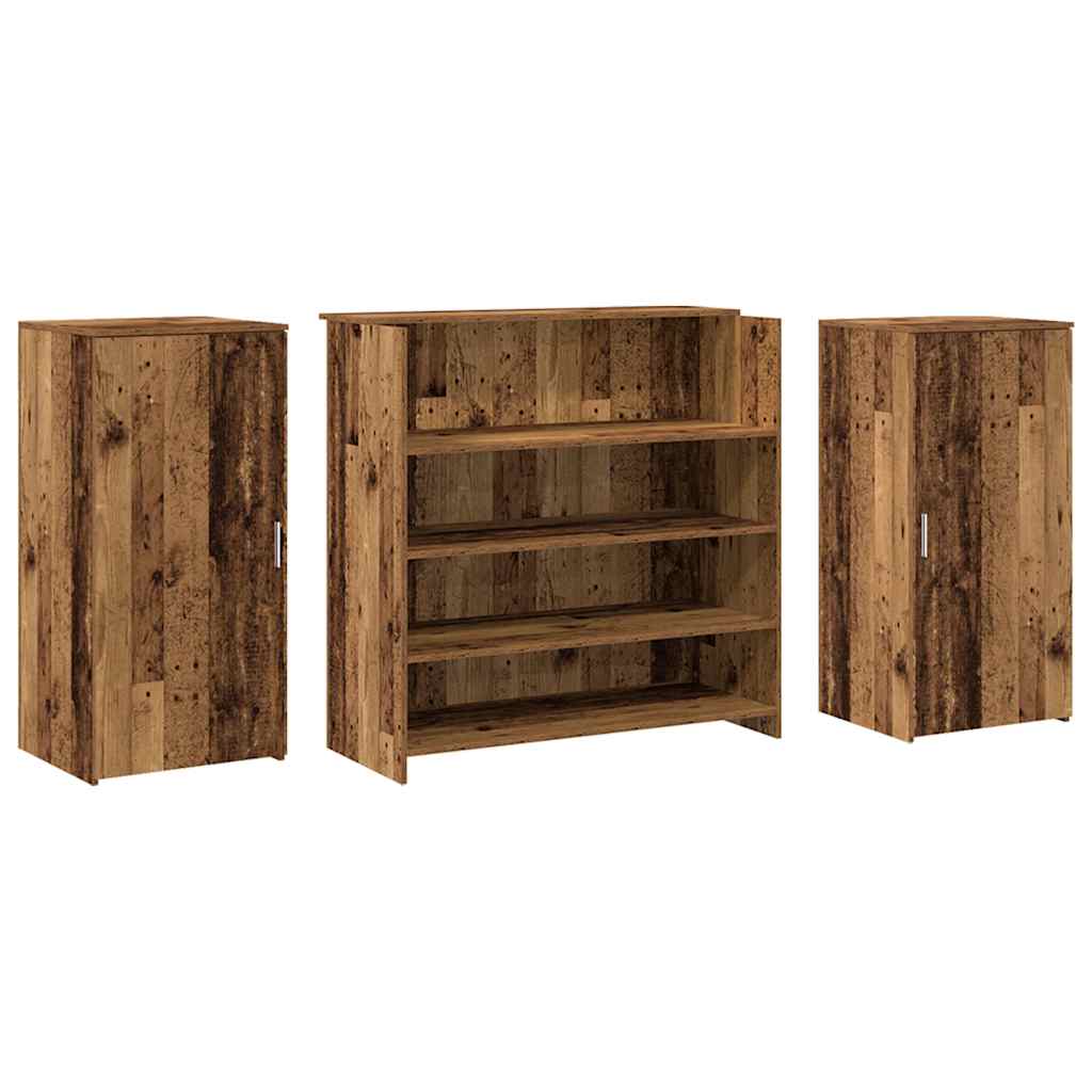 Receptiebalie 200X50X103,5 Cm Bewerkt Hout Kleurig 200 x 50 x 103.5 cm Oud hout