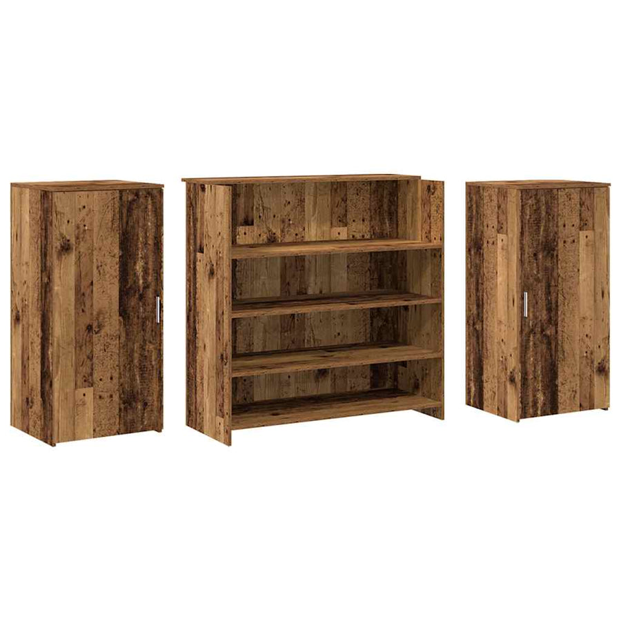 Receptiebalie 200X50X103,5 Cm Bewerkt Hout Kleurig 200 x 50 x 103.5 cm Oud hout