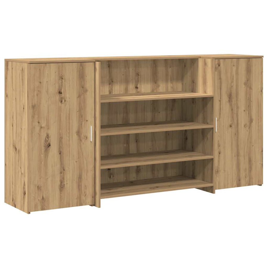 Receptiebalie 200X50X103,5Cm Bewerkt Hout Artisanaal Eikenkleur