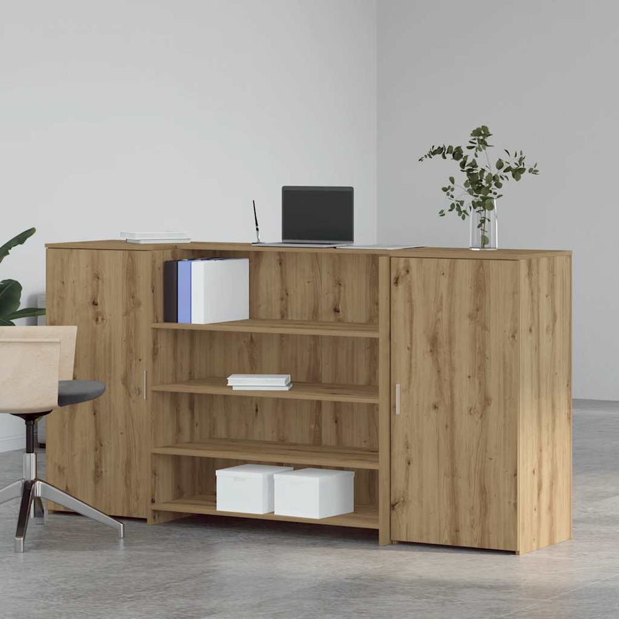 Receptiebalie 200X50X103,5Cm Bewerkt Hout Artisanaal Eikenkleur