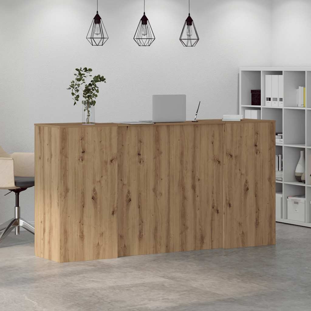 Receptiebalie 200X50X103,5Cm Bewerkt Hout Artisanaal Eikenkleur
