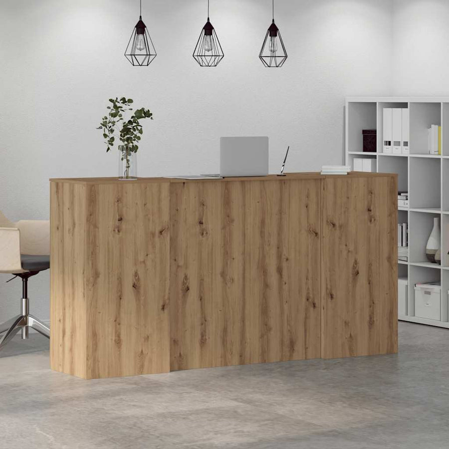 Receptiebalie 200X50X103,5Cm Bewerkt Hout Artisanaal Eikenkleur