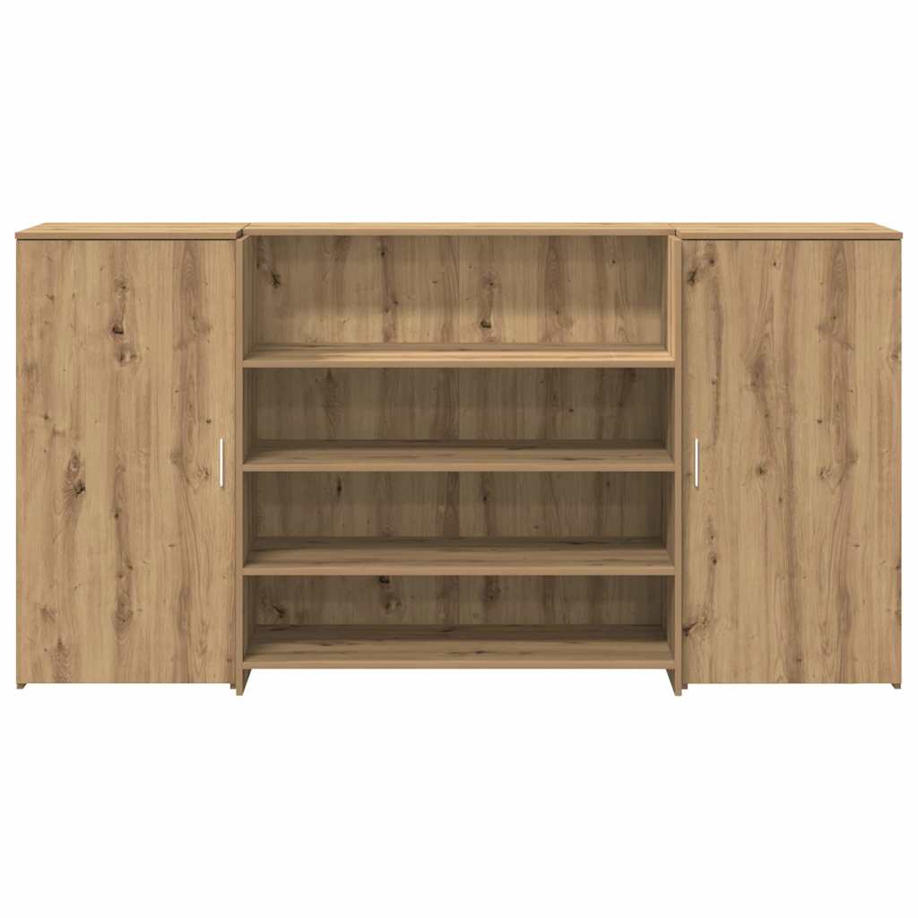 Receptiebalie 200X50X103,5Cm Bewerkt Hout Artisanaal Eikenkleur