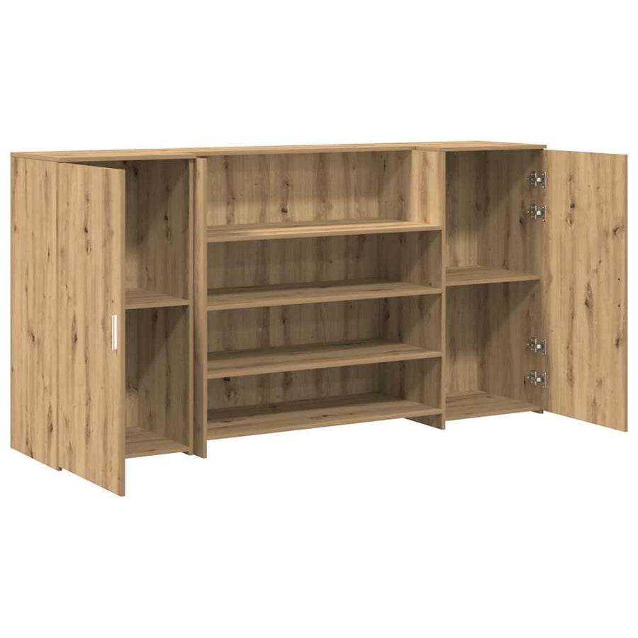 Receptiebalie 200X50X103,5Cm Bewerkt Hout Artisanaal Eikenkleur