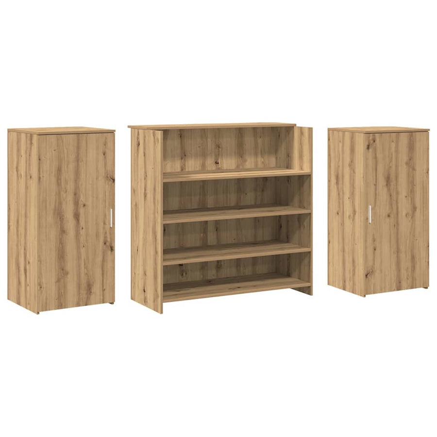 Receptiebalie 200X50X103,5Cm Bewerkt Hout Artisanaal Eikenkleur