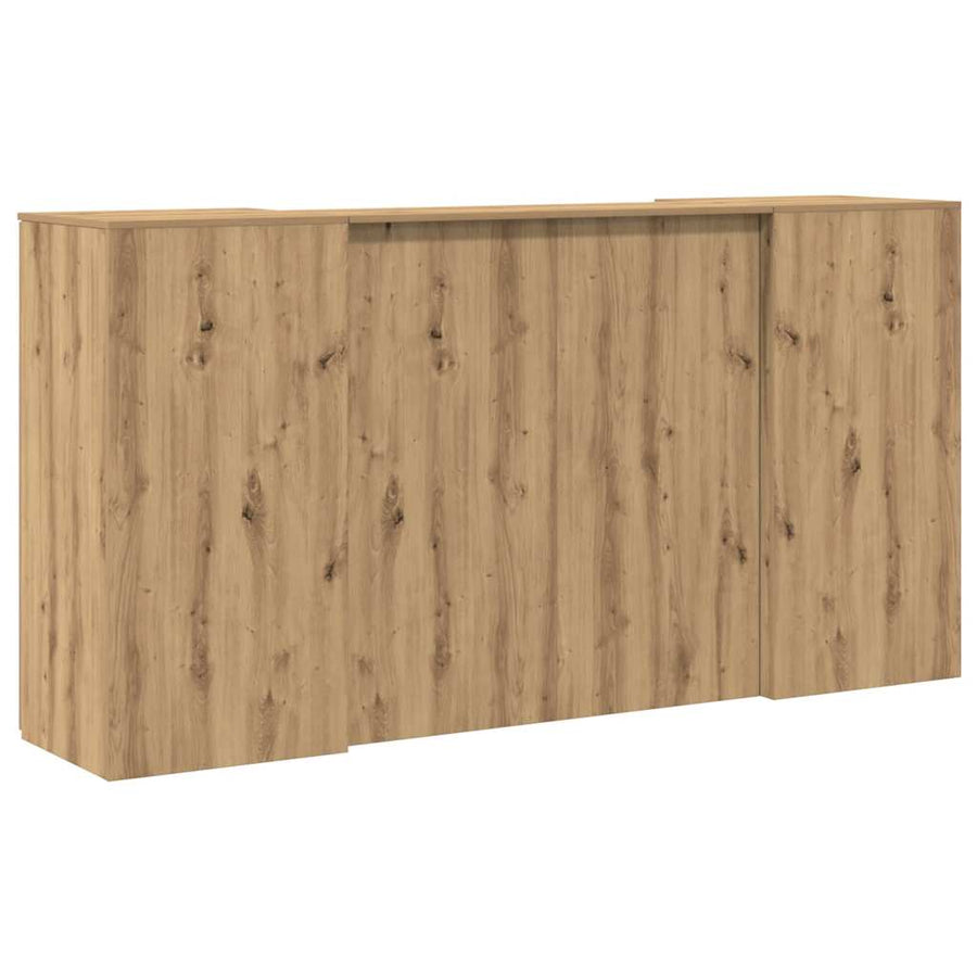 Receptiebalie 200X50X103,5Cm Bewerkt Hout Artisanaal Eikenkleur