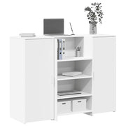 Reception desk 135x50x103.5 cm engineered wood white