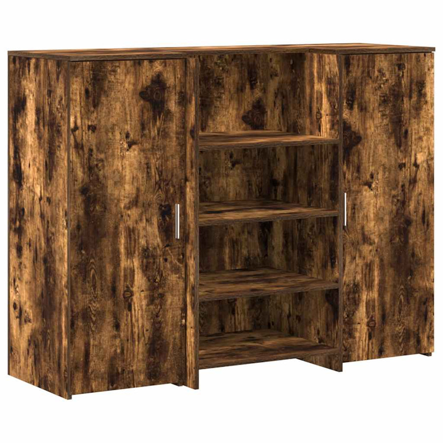 Receptiebalie 135x50x103,5 cm bewerkt hout gerookt eikenkleurig