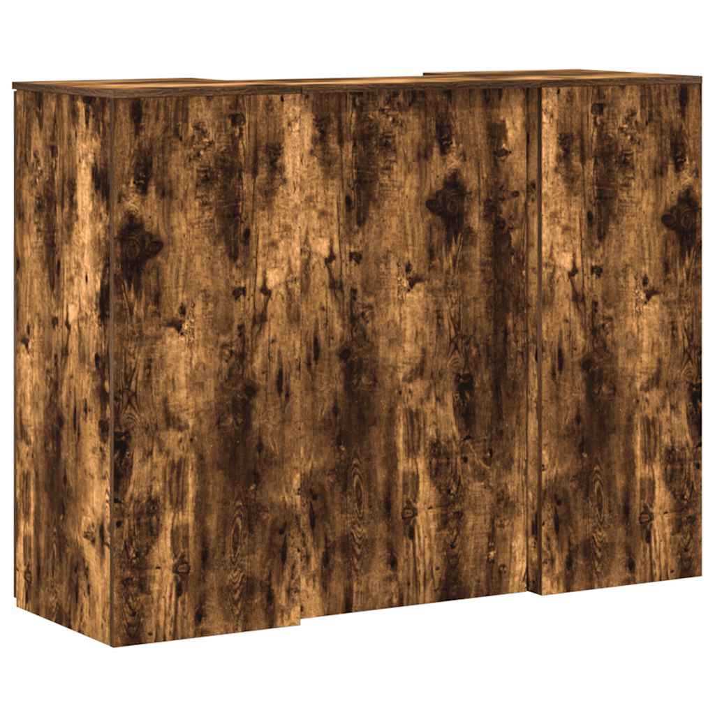 Receptiebalie 135x50x103,5 cm bewerkt hout gerookt eikenkleurig