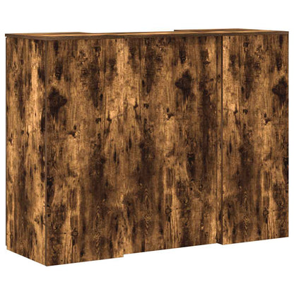 Receptiebalie 135x50x103,5 cm bewerkt hout gerookt eikenkleurig