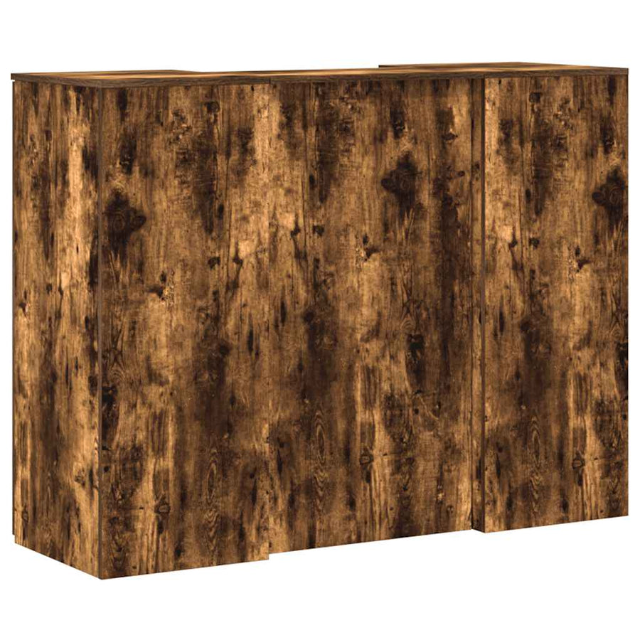 Receptiebalie 135x50x103,5 cm bewerkt hout gerookt eikenkleurig