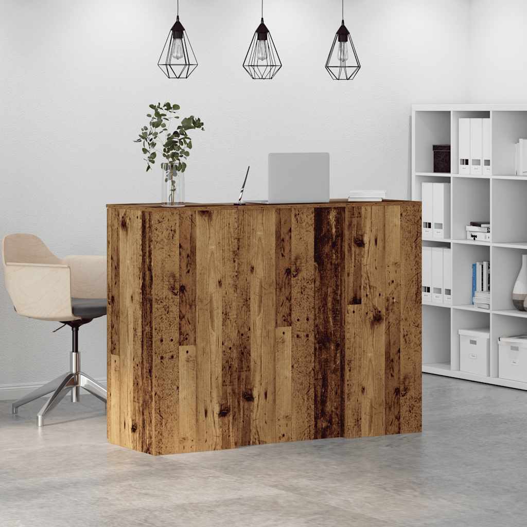 Receptiebalie 135X50X103,5 Cm Bewerkt Hout Kleurig 135 x 50 x 103.5 cm Oud hout