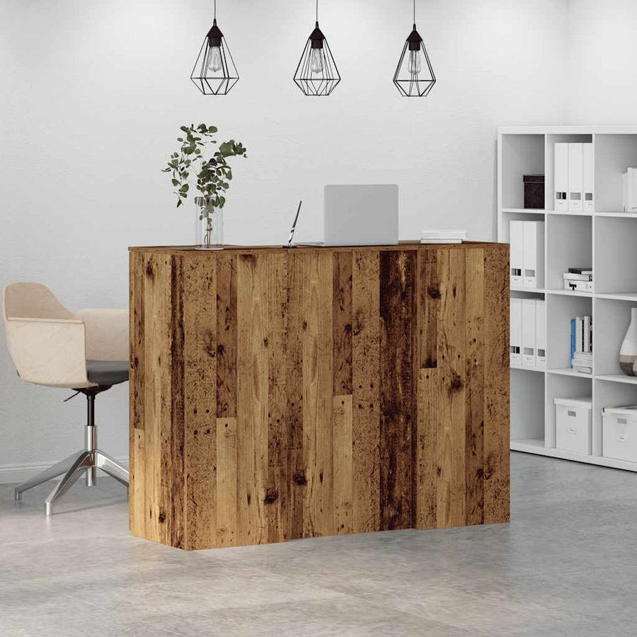 Receptiebalie 135X50X103,5 Cm Bewerkt Hout Kleurig 135 x 50 x 103.5 cm Oud hout