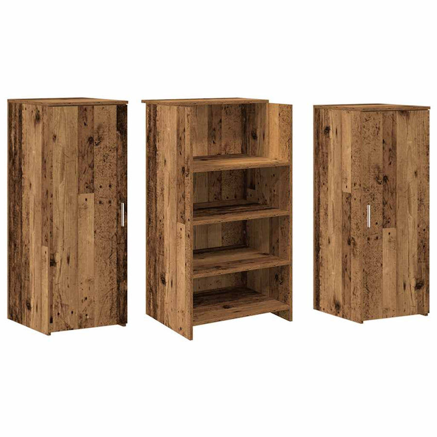 Receptiebalie 135X50X103,5 Cm Bewerkt Hout Kleurig 135 x 50 x 103.5 cm Oud hout