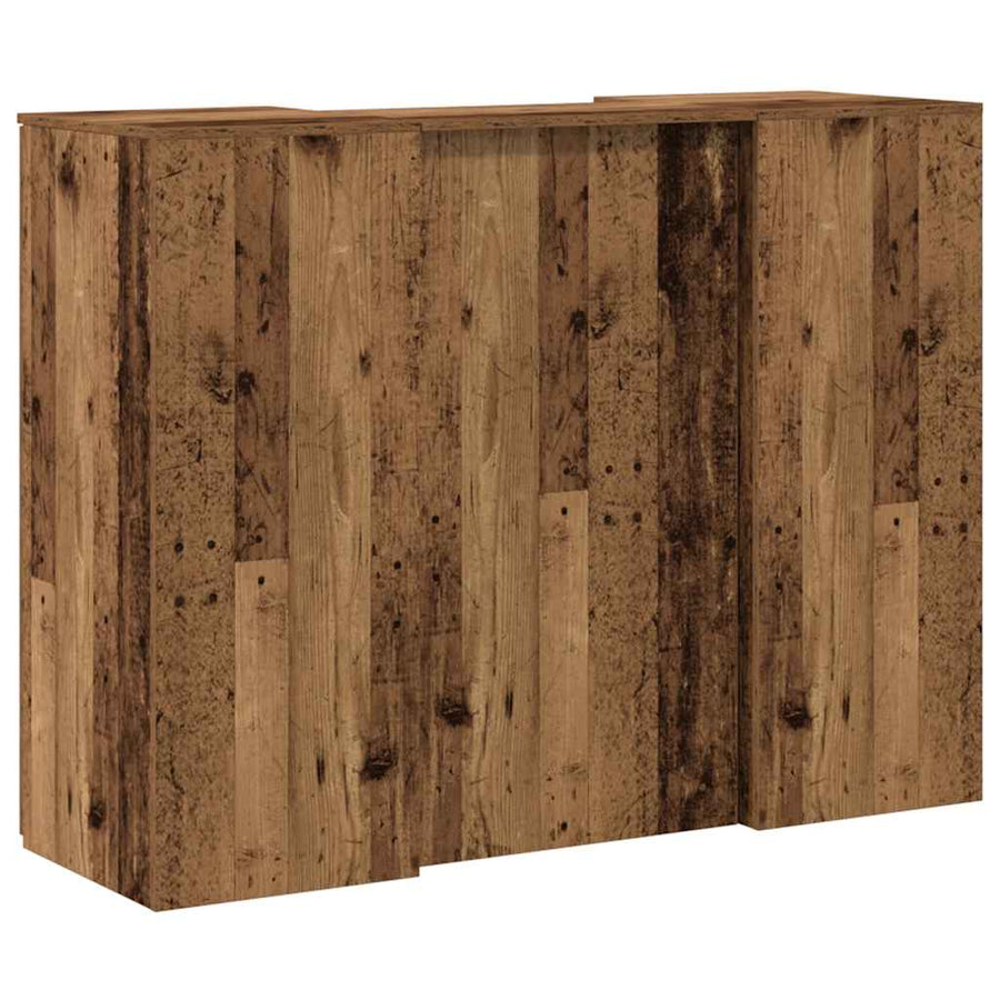 Receptiebalie 135X50X103,5 Cm Bewerkt Hout Kleurig 135 x 50 x 103.5 cm Oud hout